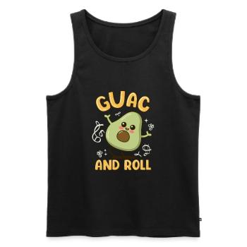 Guac And Roll - Süße tanzende Avocado - Männer Premium Bio Tank Top - Schwarz - Vorne - AI Model Male 178 light (178cm)