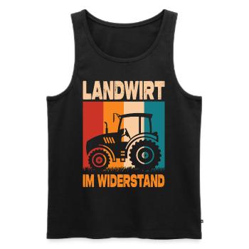 Bauern Protest Landwirt Im Widerstand Demo Bauer - Männer Premium Bio Tank Top - Schwarz - Vorne - Michal (187cm)