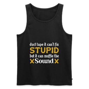 Duct tape - it cant fix stupid - Männer Premium Bio Tank Top - Schwarz - Vorne - Michal (187cm)