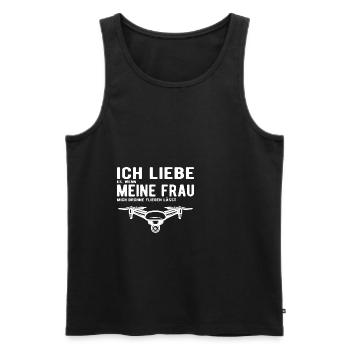 Ich Liebe meine Frau Drohne Fliegen lässt - Männer Premium Bio Tank Top - Schwarz - Vorne - Michal (187cm)