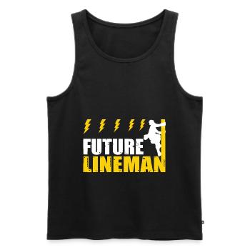 Future Lineman Funny Electric Cable Lineman - Männer Premium Bio Tank Top - Schwarz - Vorne - Michal (187cm)