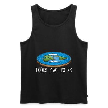 Looks Flat To Me Flat Earth Society Flache Erde - Men's Premium Organic Tank Top - black - Front - Michal (187cm)