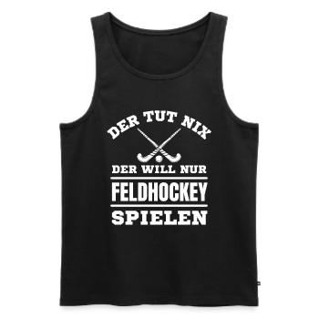 Hockey Hockeyspieler Feldhockey - Männer Premium Bio Tank Top - Schwarz - Vorne - Michal (187cm)