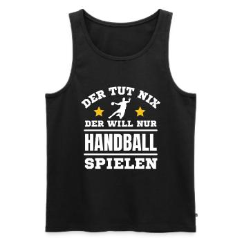 Handball Spielen Spieler Handball Liebhaber - Männer Premium Bio Tank Top - Schwarz - Vorne - Michal (187cm)