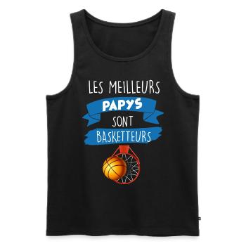 Les meilleurs papy sont basketteurs Cadeau Homme - Débardeur bio Premium Homme - noir - Devant - Michal (187cm)