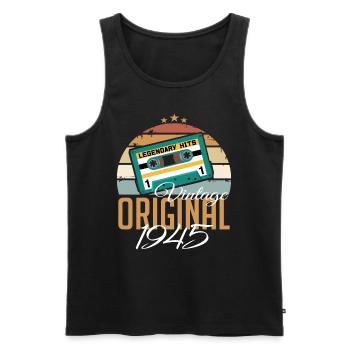 Vintage 1945 Born Original 1945 Birthday - Men's Premium Organic Tank Top - black - Front - Michal (187cm)