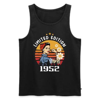 Retro Geburtsjahr 1952 Vintage Geburtstag 1952 - Männer Premium Bio Tank Top - Schwarz - Vorne - Michal (187cm)
