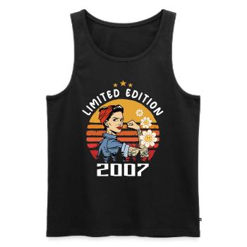 Retro Birth Year 2007 Vintage Birthday 2007 - Men's Premium Organic Tank Top - black - Front - Michal (187cm)
