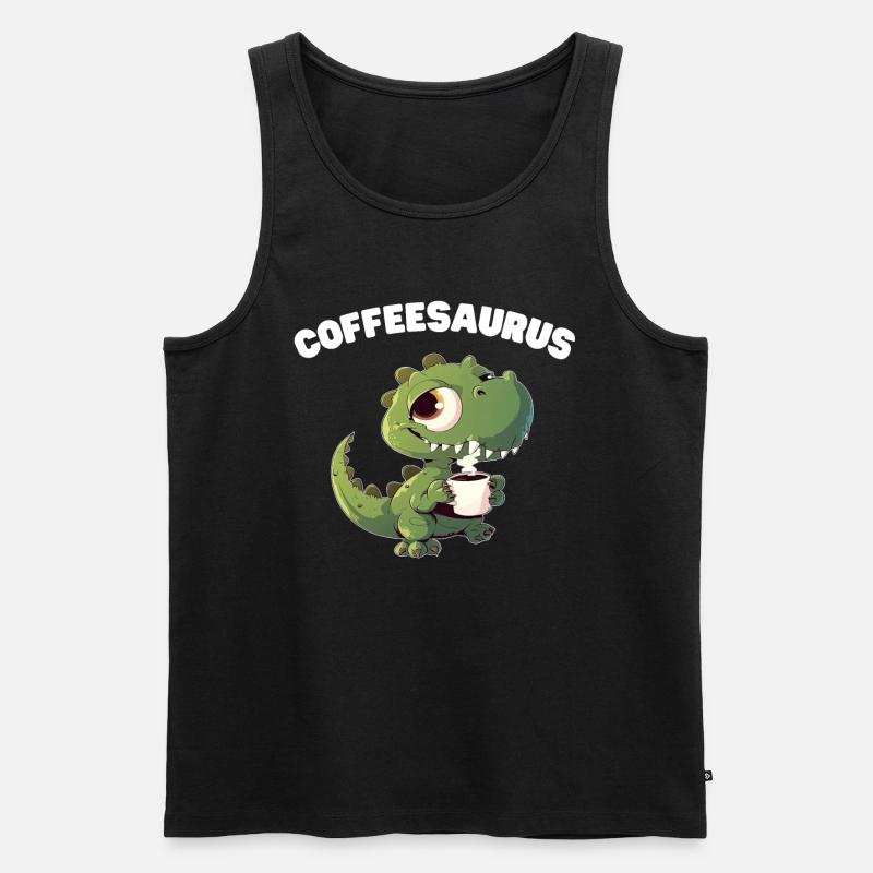 Coffeesaurus - Men's Premium Organic Tank Top - black