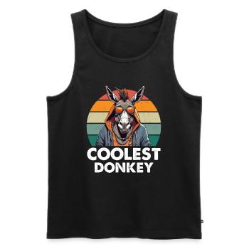 Coolest Donkey - Men's Premium Organic Tank Top - black - Front - Michal (187cm)