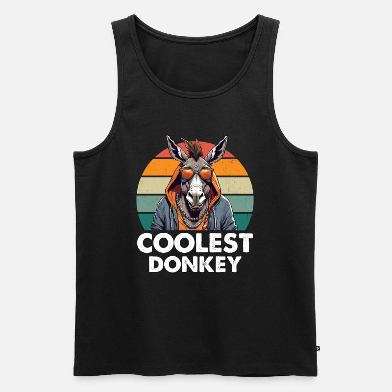 Coolest Donkey - Männer Premium Bio Tank Top - Schwarz