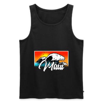 Maui Hawaii Surfing 70s Plage rétro vintage - Débardeur bio Premium Homme - noir - Devant - Michal (187cm)