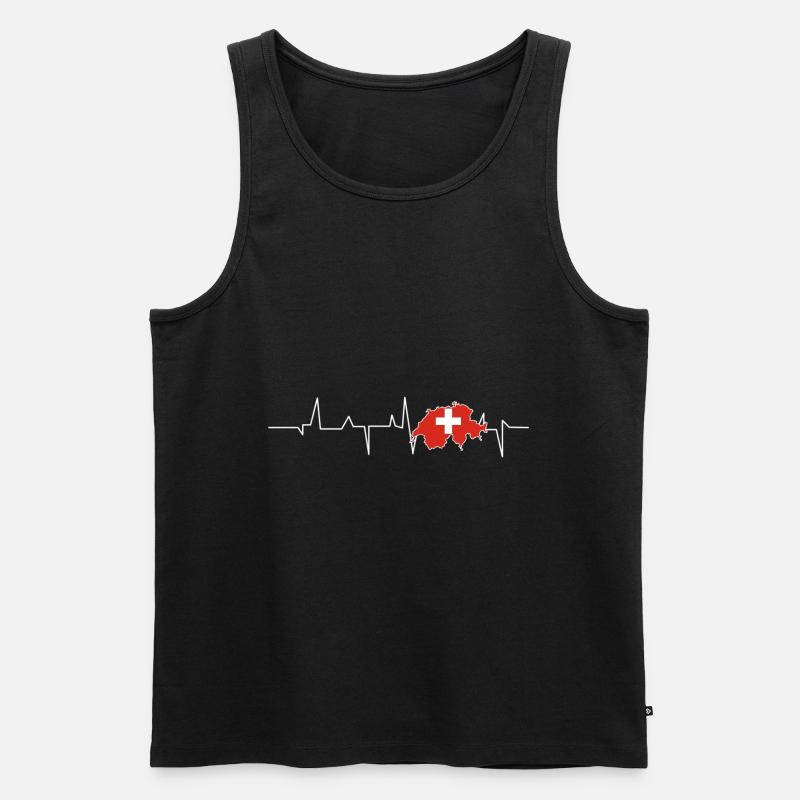 schweizerisch - Männer Premium Bio Tank Top - Schwarz