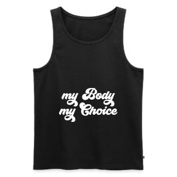 mon corps mon choix féminisme femmes femmes - Débardeur bio Premium Homme - noir - Devant - AI Model Male 178 light (178cm)