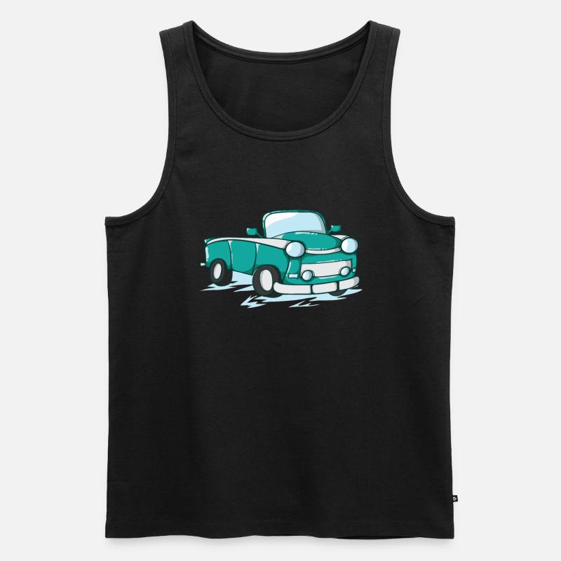Auto Trabi als Comic - Männer Premium Bio Tank Top - Schwarz