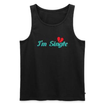 I´m single - Men's Premium Organic Tank Top - black - Front - AI Model Male 178 light (178cm)