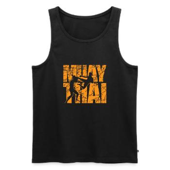 Combat de Muay Thai avec style - Débardeur bio Premium Homme - noir - Devant - Michal (187cm)