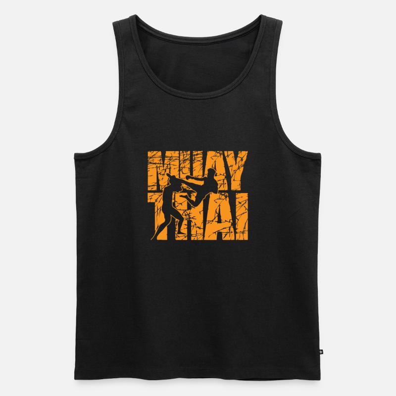 Muay Thai Kampf mit Stil - Männer Premium Bio Tank Top - Schwarz
