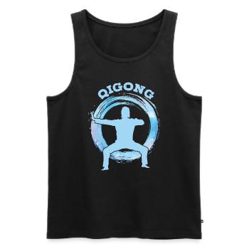 Arts martiaux Qigong - Débardeur bio Premium Homme - noir - Devant - Michal (187cm)