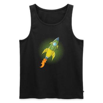 Rocket Comic Spaceship Spacecraft Missile - Men's Premium Organic Tank Top - black - Front - AI Model Male 178 light (178cm)
