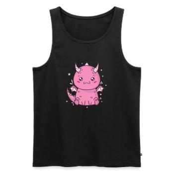 little baby dragon mythical creature fairy tale - Men's Premium Organic Tank Top - black - Front - AI Model Male 178 light (178cm)