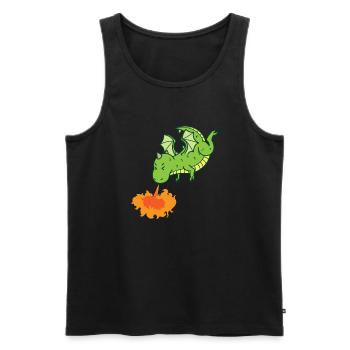 Dragon spits fire Mythical creatures Fairy tale - Men's Premium Organic Tank Top - black - Front - Michal (187cm)