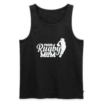 Proud Rugby Mom Football Sport Spieler - Männer Premium Bio Tank Top - Schwarz - Vorne - Michal (187cm)
