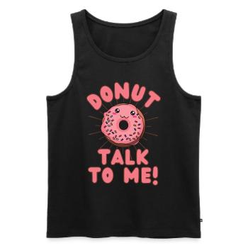 Donut talk to me Donut kawaii - Débardeur bio Premium Homme - noir - Devant - AI Model Male 178 light (178cm)