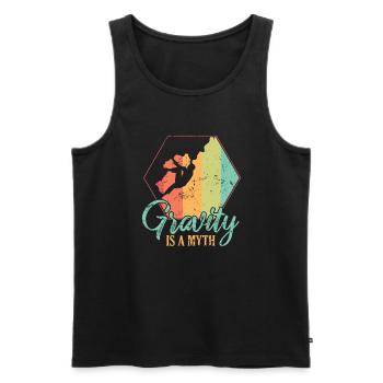 La gravité est un mythe Hobby Escalader le bloc - Débardeur bio Premium Homme - noir - Devant - Michal (187cm)
