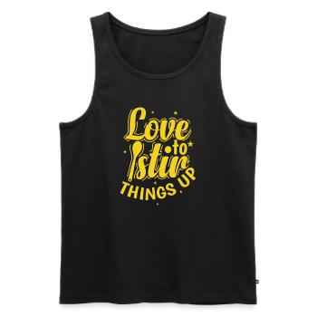 Love to stir Things up Koch Hobby Essen Küche - Men's Premium Organic Tank Top - black - Front - AI Model Male 178 light (178cm)