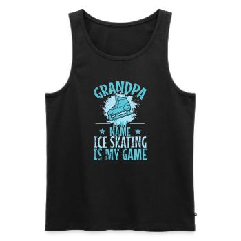 Grand-père est mon nom Le patinage sur glace est mon jeu - Débardeur bio Premium Homme - noir - Devant - Michal (187cm)