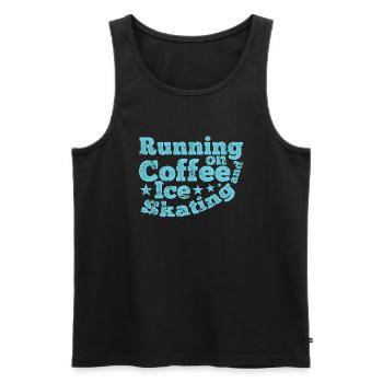 Running on Coffee and Ice Skating Eisbahn - Männer Premium Bio Tank Top - Schwarz - Vorne - Michal (187cm)