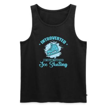 Introverted but willing to discuss Ice Skating - Männer Premium Bio Tank Top - Schwarz - Vorne - Michal (187cm)