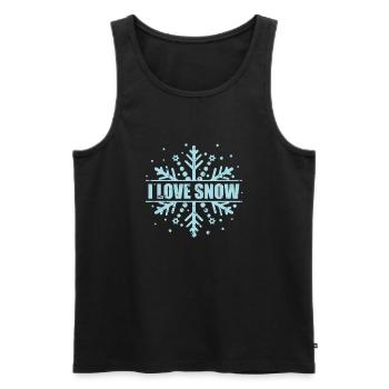 I Love Snow Winter Jahreszeit rodeln - Männer Premium Bio Tank Top - Schwarz - Vorne - Michal (187cm)
