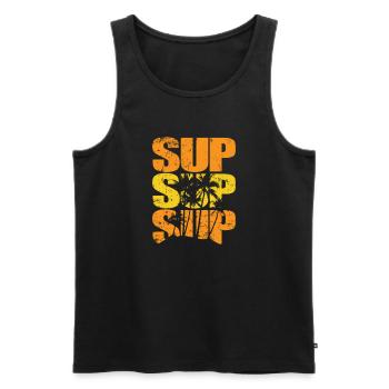 SUP avec Palm Stand up Paddle Sport - Débardeur bio Premium Homme - noir - Devant - Michal (187cm)