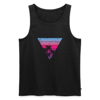 Palm Coconut Holidays Beach - Men's Premium Organic Tank Top - black - Front - AI Model Male 178 light (178cm)