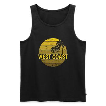 West Coast Palm Holiday Beach - Men's Premium Organic Tank Top - black - Front - AI Model Male 178 light (178cm)