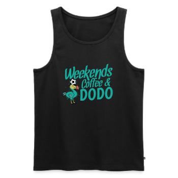Week-ends Café et Dodo Bird de l’île Maurice - Débardeur bio Premium Homme - noir - Devant - Michal (187cm)