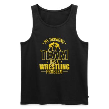 My Drinking Team has a Wrestling Problem - Männer Premium Bio Tank Top - Schwarz - Vorne - Michal (187cm)