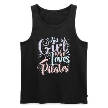 Just a Girl who Loves Pilates Powerhouse - Men's Premium Organic Tank Top - black - Front - Michal (187cm)