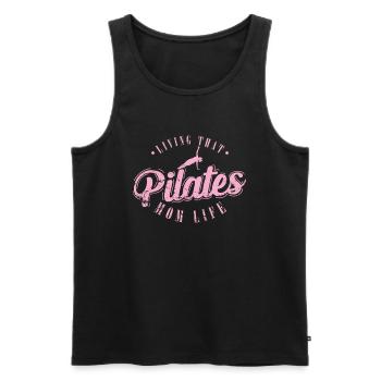 Living that Pilates Mom Life Powerhouse - Men's Premium Organic Tank Top - black - Front - Michal (187cm)