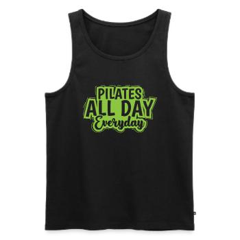 Pilates all Day Everyday Powerhouse - Men's Premium Organic Tank Top - black - Front - Michal (187cm)
