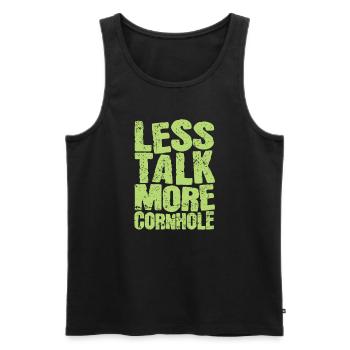 Less talk more Cornhole Spiel Ziel Hobby - Männer Premium Bio Tank Top - Schwarz - Vorne - Michal (187cm)