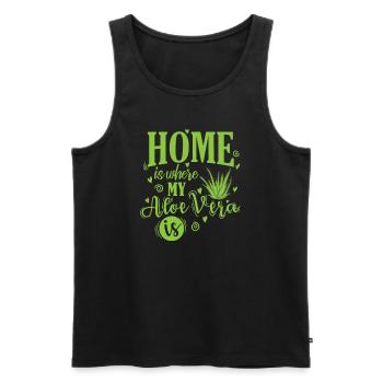 Home is where my Aloe Vera is medicinal plant - Men's Premium Organic Tank Top - black - Front - AI Model Male 178 light (178cm)