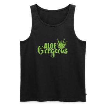 Aloe Gorgeous Aloe Vera Creme Kosmetik - Männer Premium Bio Tank Top - Schwarz - Vorne - AI Model Male 178 light (178cm)