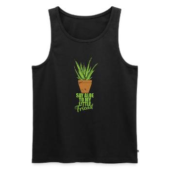 Say Aloe to my little Friend Aloe Vera Gel - Männer Premium Bio Tank Top - Schwarz - Vorne - AI Model Male 178 light (178cm)