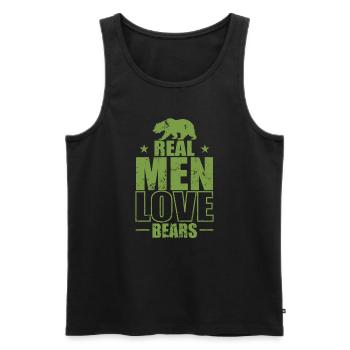 De vrais hommes aiment les ours Animal de la forêt - Débardeur bio Premium Homme - noir - Devant - AI Model Male 178 light (178cm)