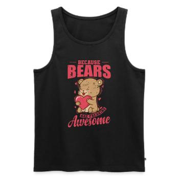 Because Bears are freaking Awesome Wald Tier - Männer Premium Bio Tank Top - Schwarz - Vorne - Michal (187cm)