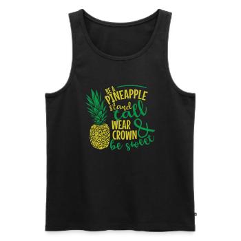 Be a Pineapple and be Sweet sweet fruit - Men's Premium Organic Tank Top - black - Front - AI Model Male 178 light (178cm)