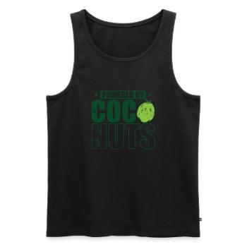 Powered by Coconuts Palm Exotic Fruit - Men's Premium Organic Tank Top - black - Front - AI Model Male 178 light (178cm)